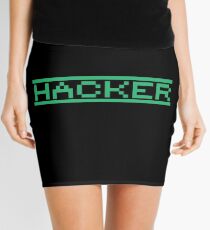 Retro Screen Green Coder Hacking Code Mini Skirt
