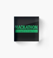 Hackathon Loading Green Retro Coder Type Acrylic Block