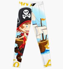 Grow Up To Be A Pirate Legend Halloween Pirate Day Leggings