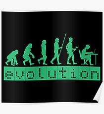 Evolution of Coding Developer Retro Hacker Poster