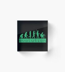 Evolution of Coding Developer Retro Hacker Acrylic Block
