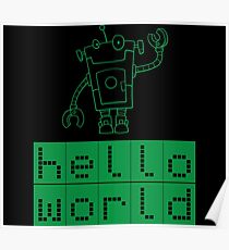 Retro Coding Kids Award Robot Science Code Poster
