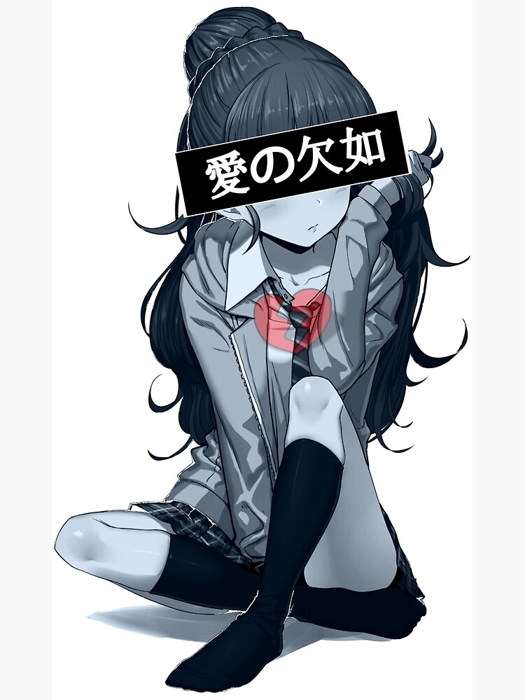 Sad Girl Anime Aesthetic Broken Heart Art Print By Ne0t0ky0 Redbubble 0826