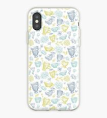 Teal, Gold and Blue Antique Teacups iPhone Case