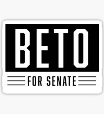 BETO FOR U.S. SENATE - WHITE ON BLACK Sticker