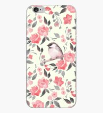 Watercolor floral background with cute bird /2 iPhone Case