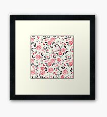 Aquarellblumenhintergrund mit nettem Vogel / 2 Gerahmtes Wandbild