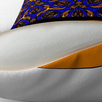 Alternate view of Blue yellow African print Throw Pillow
