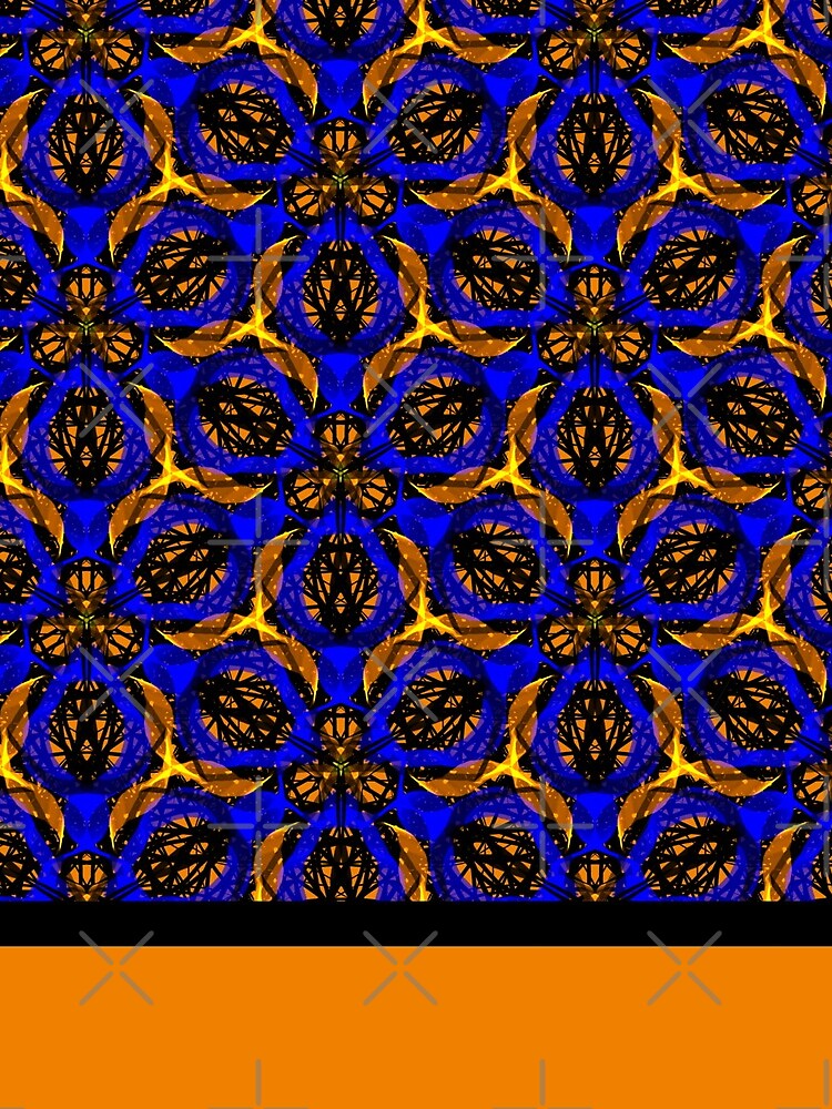 Blue yellow African print by cardwellandink