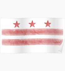 Watercolor Washington DC flag Poster