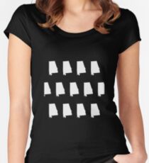 Alabama State Black and White Pattern Gift Idea Fitted Scoop T-Shirt