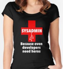 SYSADMIN: Because even developers need heros Women's Fitted Scoop T-Shirt