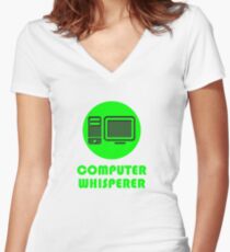 Computer Whisperer Women's Fitted V-Neck T-Shirt