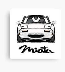 MX5 Miata NA White Canvas Print