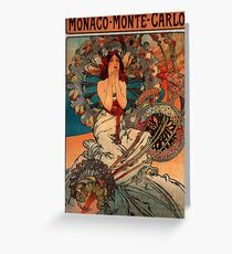 'Monaco' by Alphonse Mucha (Reproduction) Greeting Card