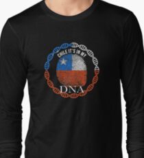 Chile Its In My DNA - Chile Chilean Flag In Thumbprint Long Sleeve T-Shirt