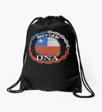 Chile Its In My DNA - Chile Chilean Flag In Thumbprint Drawstring Bag