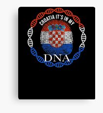 Croatia Its In My DNA - Croatia Croatian Flag In Thumbprint Canvas Print
