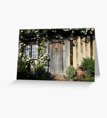 Old Tudor Door and Garden Greeting Card