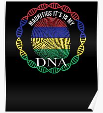 Mauritius Its In My DNA - Mauritius Mauritian Flag In Thumbprint Poster