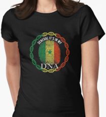 Senegal Its In My DNA - Senegal Senegalese Flag In Thumbprint Women's Fitted T-Shirt