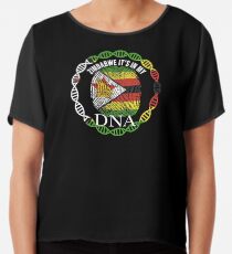 Zimbabwe Its In My DNA - Zimbabwe Zimbabwean Flag In Thumbprint Chiffontop