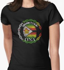 Zimbabwe Its In My DNA - Zimbabwe Zimbabwean Flag In Thumbprint Tailliertes T-Shirt für Frauen