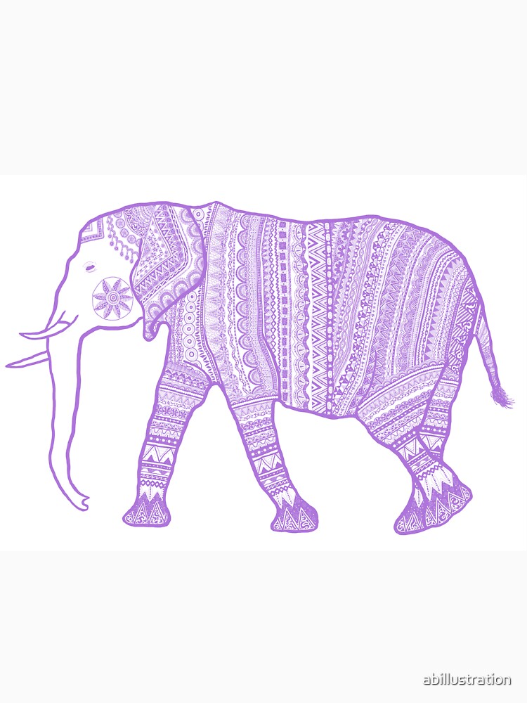 lavender patterned elephant unisex t shirt by abillustration