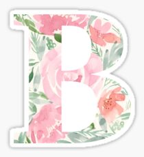 Aquarell Blumenbuchstabe B Sticker