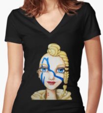 Huntress (Watercolor Version) Women's Fitted V-Neck T-Shirt