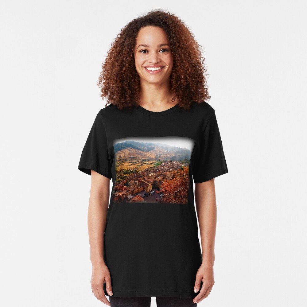View over Sperlinga, Sicily Slim Fit T-Shirt