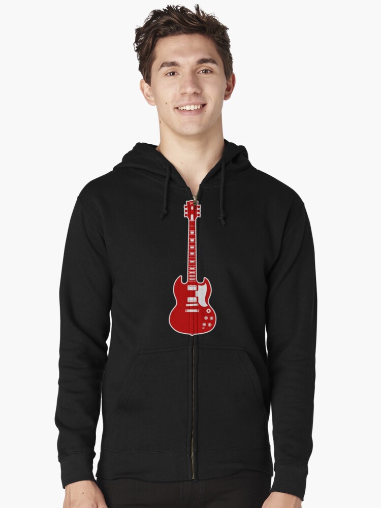 "GUITAR SILHOUETTES GIBSON SG" Zipped Hoodie by WOOFANG Redbubble