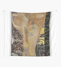 Portrait in Gold and Black ... by Gustav Klimt Wall Tapestry