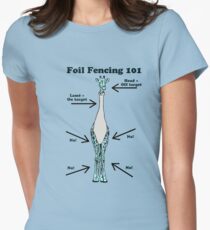 Foil Fencing Giraffe with Instructions Women's Fitted T-Shirt