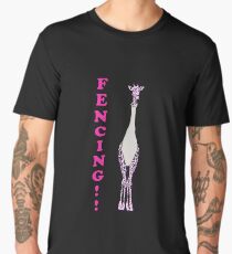 Foil Fencing Giraffe Pink Men's Premium T-Shirt
