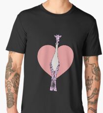 Foil Fencing Giraffe Pink Heart Men's Premium T-Shirt