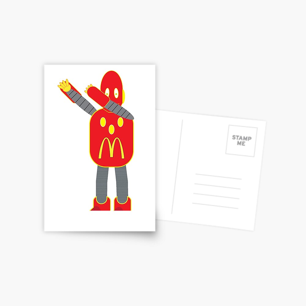 Mcdonalds Dabbing Moby The Custom Robot Greeting Card By Fallout - roblox dab greeting card by jarudewoodstorm redbubble