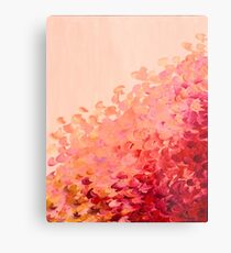 CREATION IN COLOR, CORAL PINK Pretty Girly Ombre Ocean Waves Sea Colorful Splash Abstract Acrylic Painting Metal Print