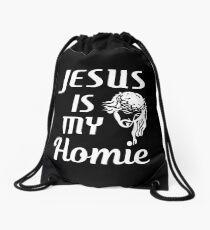 Jesus is My Homie Bible Verse Christian Funny Drawstring Bag