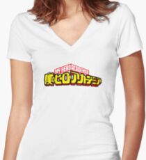 My Hero Academia Logo Women's Fitted V-Neck T-Shirt