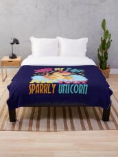 Sorry My T-Rex Ate Your Sparkly Unicorn Throw Blanket