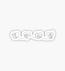 Pegatina BTS Love you answer corazones (negro)