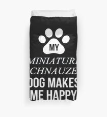 Mein Zwergschnauzer macht mich glücklich - Geschenk für Zwergschnauzer-Elternteil Bettbezug