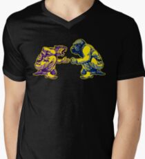 Kampfkunst - Lebensart # 1 - Tiger vs. Gorilla - Jiu Jitsu, Bj. Judo T-Shirt mit V-Ausschnitt für Männer