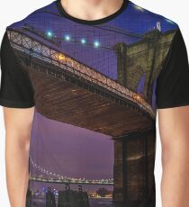 Twilight At The Brooklyn Bridge Graphic T-Shirt