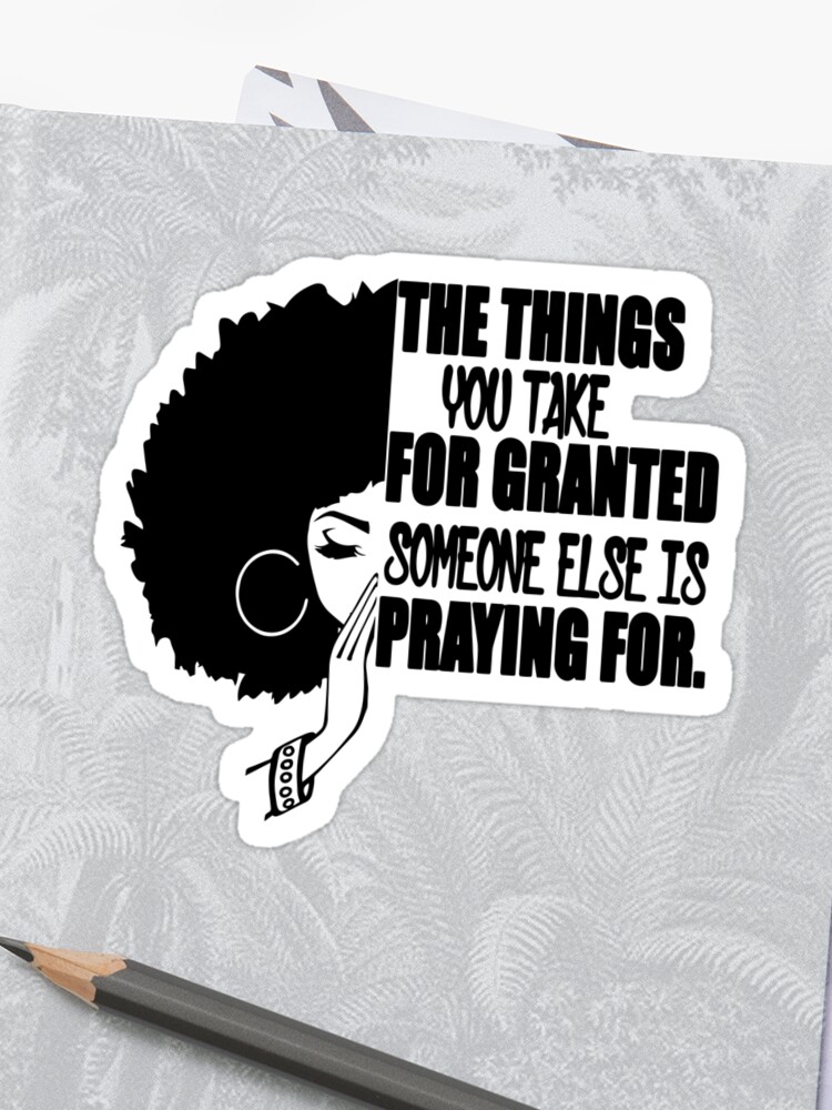 Afro Hairstyle Woman Praying Life Quotes Diva Queen Sticker By