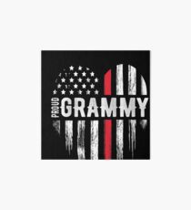 Thin Red Line Heart Grammy Grandma Firefighter Art Board