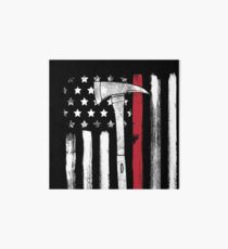 American Flag Thin Red Line Firefighter Axe Art Board