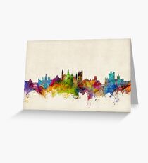 Cambridge England Skyline Cityscape Greeting Card