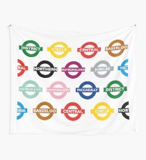 London Underground Signs Design Wall Tapestry
